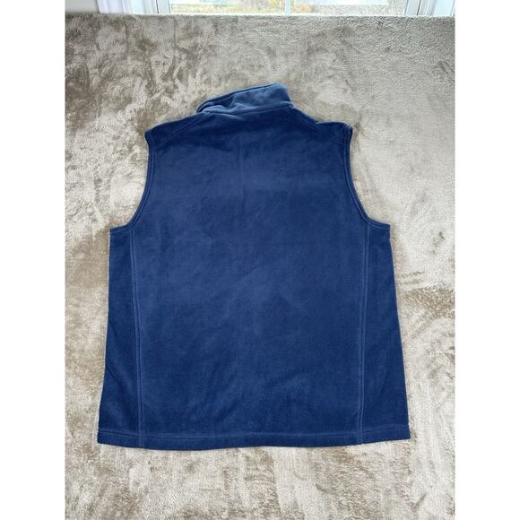Columbia Men's Size L Fleece Vest Blue Polyester Zip Pockets Large - Picture 4 of 6